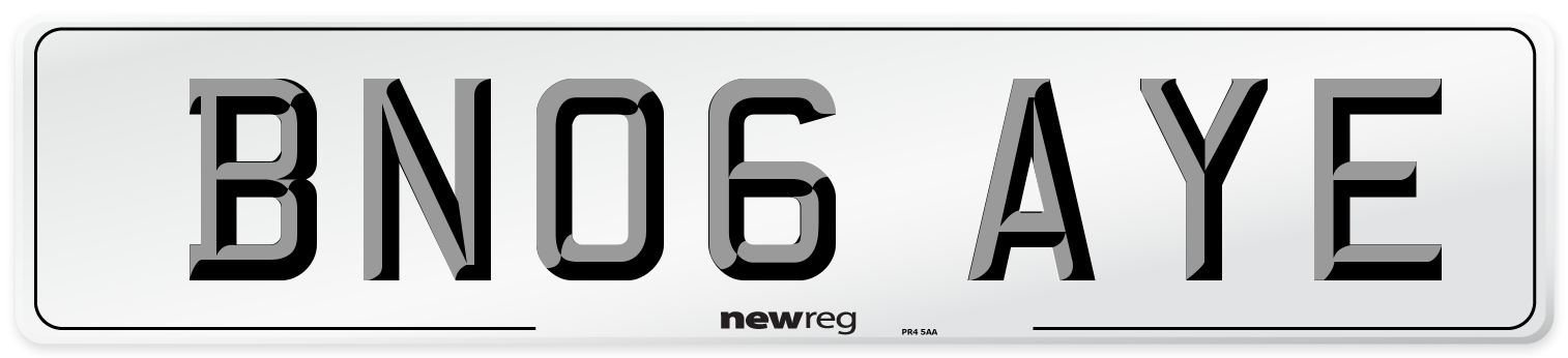 BN06 AYE Number Plate from New Reg